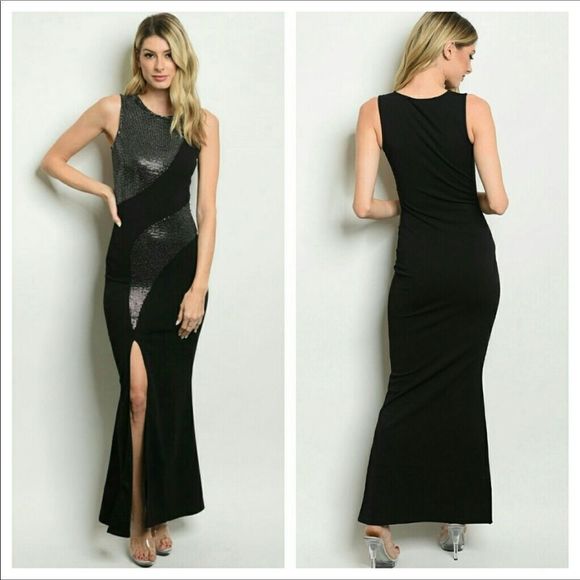 Lana.Jo Dresses & Skirts - Evening Dress Shimmer Black with Slit